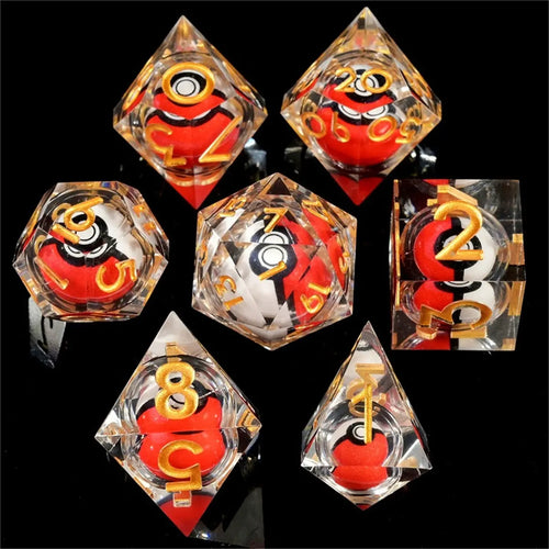 7-Piece Polyhedral Dice Set with Red and White Ball Cores [YQT:AS-261012-002:f448a2d965f3e841]