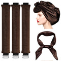 Heatless Hair Curling Set with Three Flexible Rods and Brown Head Scarf [YQT:ULO-260918-005:3782106b0af8c340]