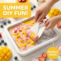White Rolled Ice Cream Maker Tray with Two Scrapers for DIY Frozen Treats [YQT:AS-261004-004:5db18cbcaab5c9c1]