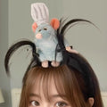 Cute Cartoon Mouse and Rabbit Plush Headbands with Decorative Hair Clips [YQT:AS-261011-001:2a9fffe99eab01b5]