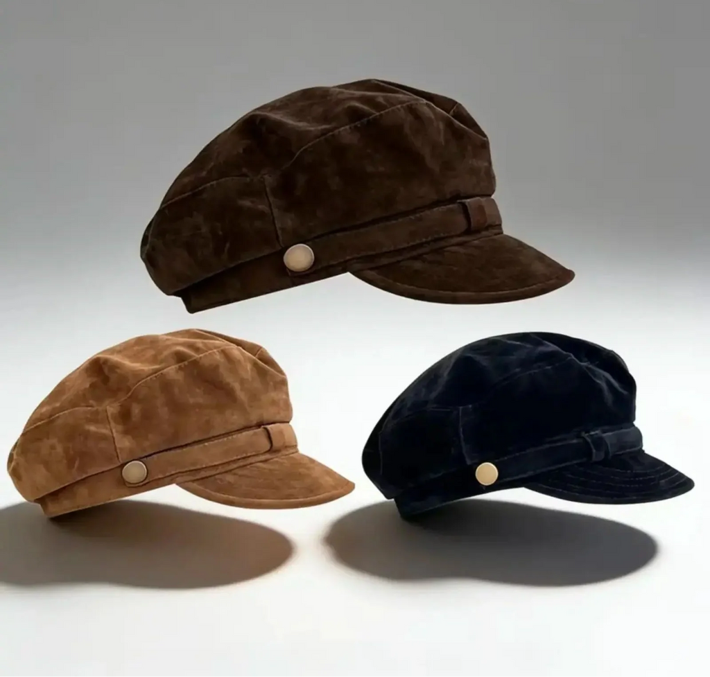 Retro Newsboy Cap with Short Brim and Decorative Button Detail [YQT:ULO-260918-001:c4a6f587238ea159]