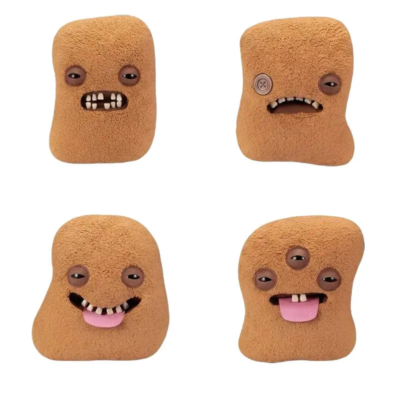 Chicken Nugget Monster Plush Toy with Quirky Faces and Toothy Grins [YQT:AS-261006-005:5003c5805fed73d5]