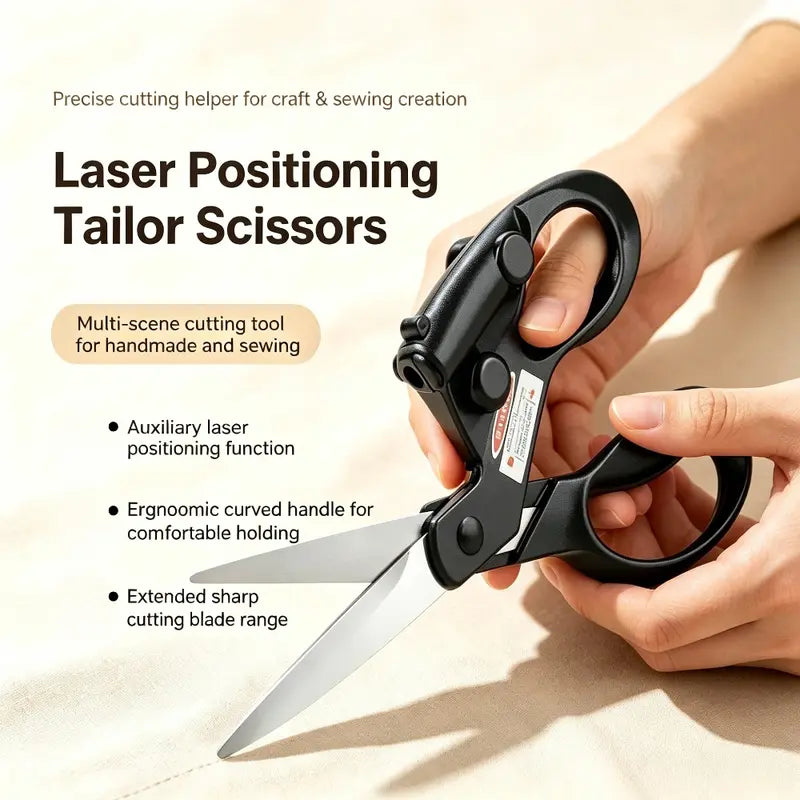 Laser Guide Tailor Scissors with Stainless Steel Blades for Sewing and Crafts [YQT:AS-260929-001:da15692edd76141f]