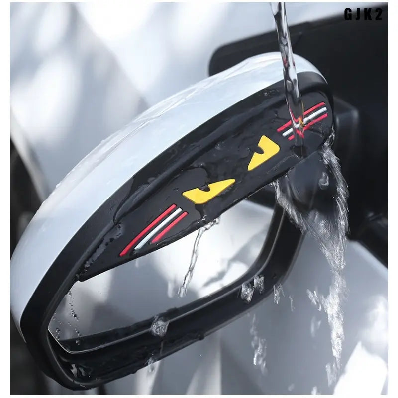 Car Side Mirror Rain Visor with Decorative Graphics and Stripe Accents [YQT:AS-261006-008:c530513c3ca1dd71]