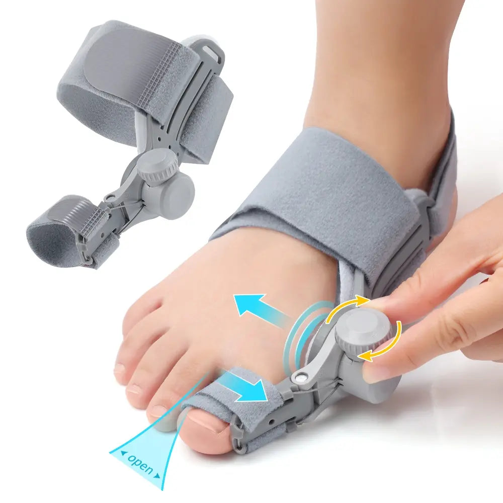 Adjustable Gray Big Toe Support Brace with Dial and Secure Straps [YQT:AS-261010-004:fc0655a1508e0179]
