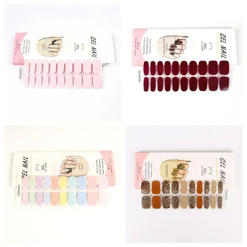 Semi-Cured Gel Nail Wraps in Solid Colors, Glitter and Patterned Designs [YQT:AS-261008-003:a00c3d9413860a84]