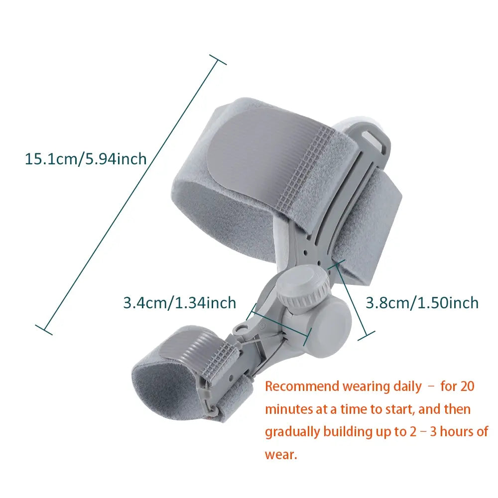 Adjustable Gray Big Toe Support Brace with Dial and Secure Straps [YQT:AS-261010-004:7fa793cf417d52de]