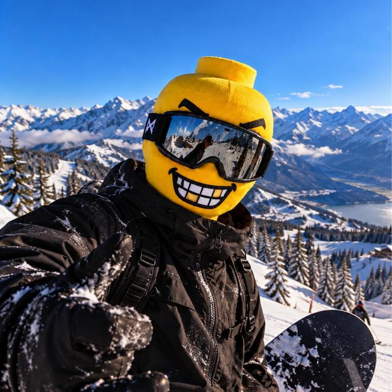 Funny Yellow Cartoon Face Ski Mask Balaclava with Playful Expression Designs [YQT:AS-261010-002:38e62b84c8b43bef]
