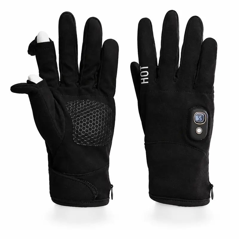 Rechargeable Heated Gloves with Adjustable Heat and Flip-Back Fingertips for Cold Weather [YQT:AS-261010-003:92d51707e45d276f]