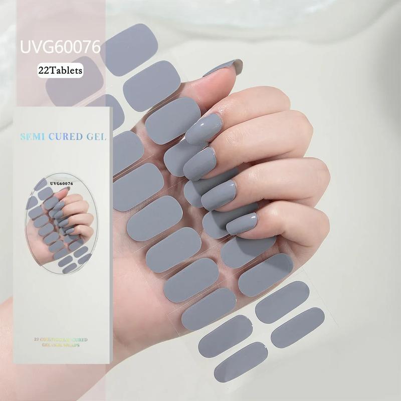 Semi-Cured Gel Nail Wraps in Solid Colors, Glitter and Patterned Designs [YQT:AS-261008-003:958127167f7efa6f]
