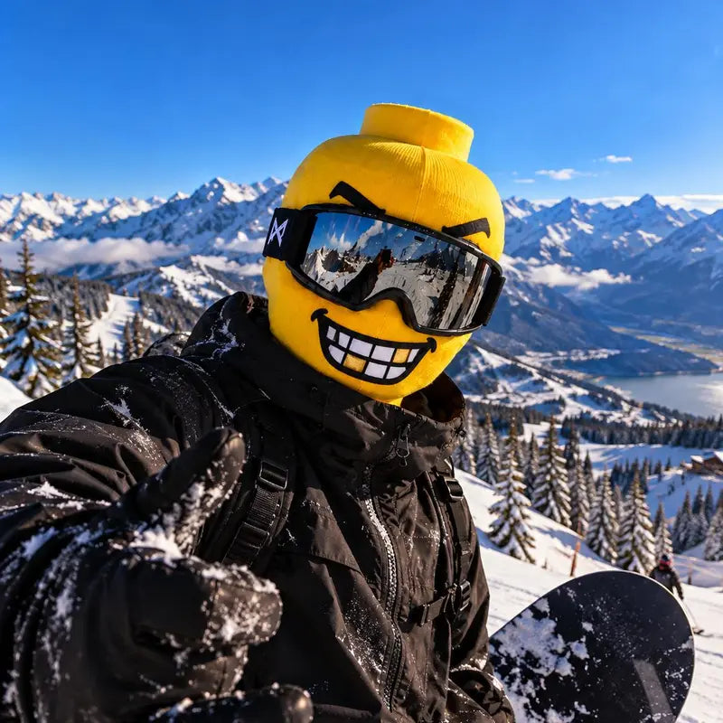 Funny Yellow Cartoon Face Ski Mask Balaclava with Playful Expression Designs [YQT:AS-261010-002:5ca1c2357abc096d]