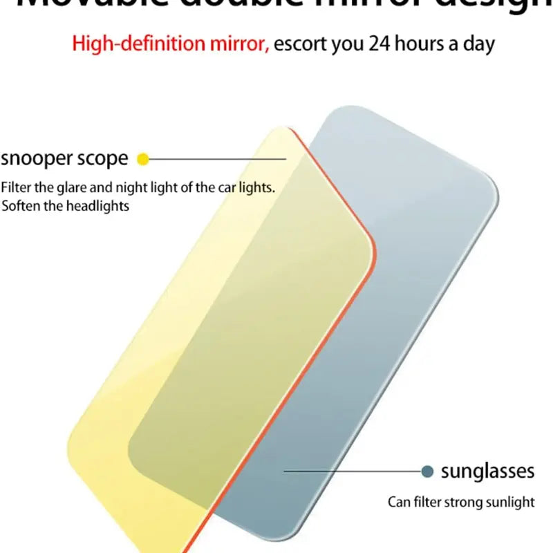 2-in-1 Car Sun Visor with Yellow and Gray Panels and Adjustable Clip [YQT:AS-261009-002:92d694c3c8e0ef42]