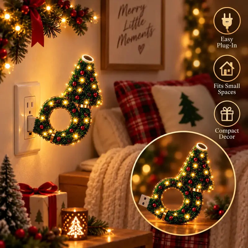 Christmas Tree and Wreath USB LED Projector Night Light with Holiday Patterns [YQT:AS-261004-003:0075446e93de17c2]