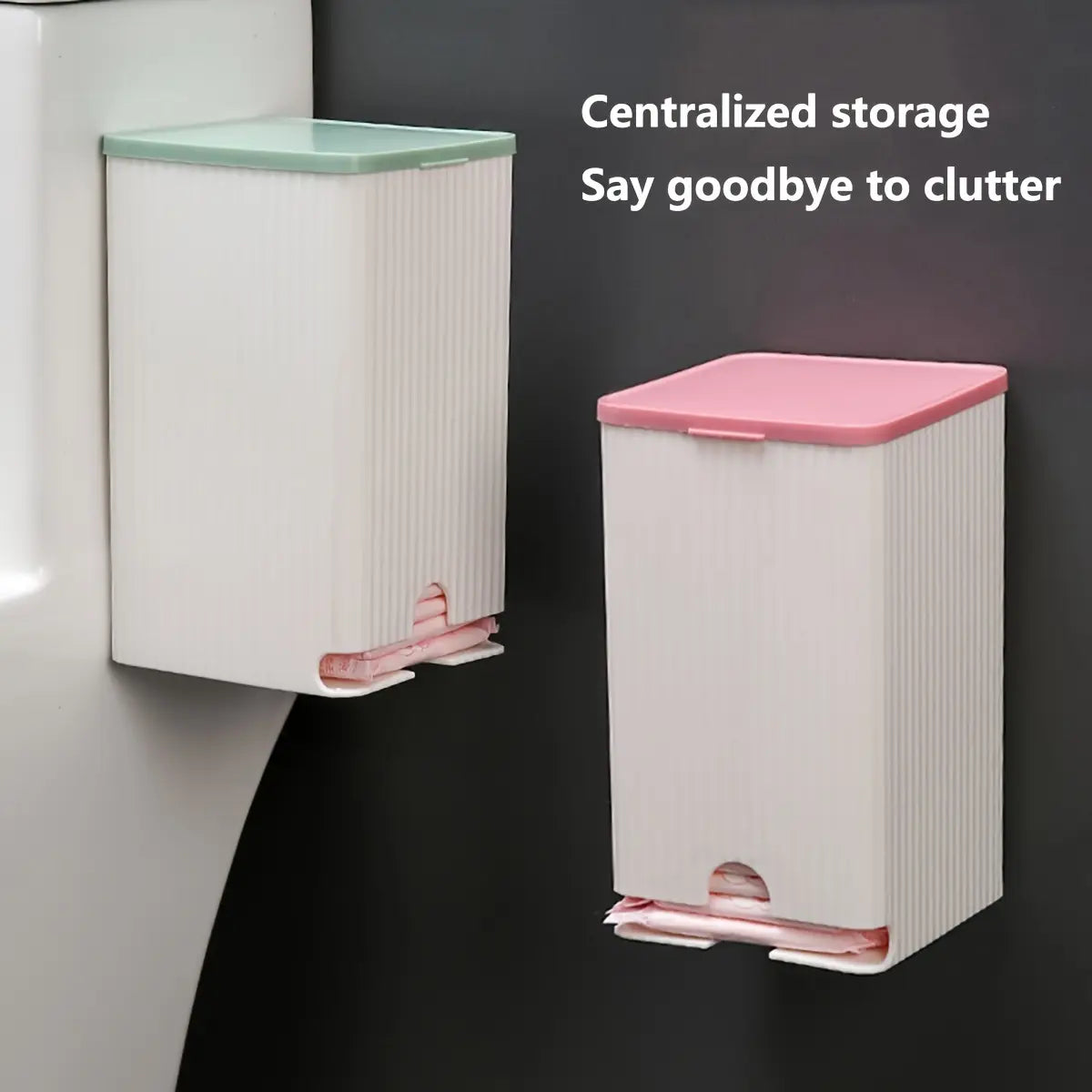 Wall-Mounted Sanitary Napkin Storage Box with Pastel Lid and Bottom Opening [YQT:AS-261008-006:56f232e31bdca11b]