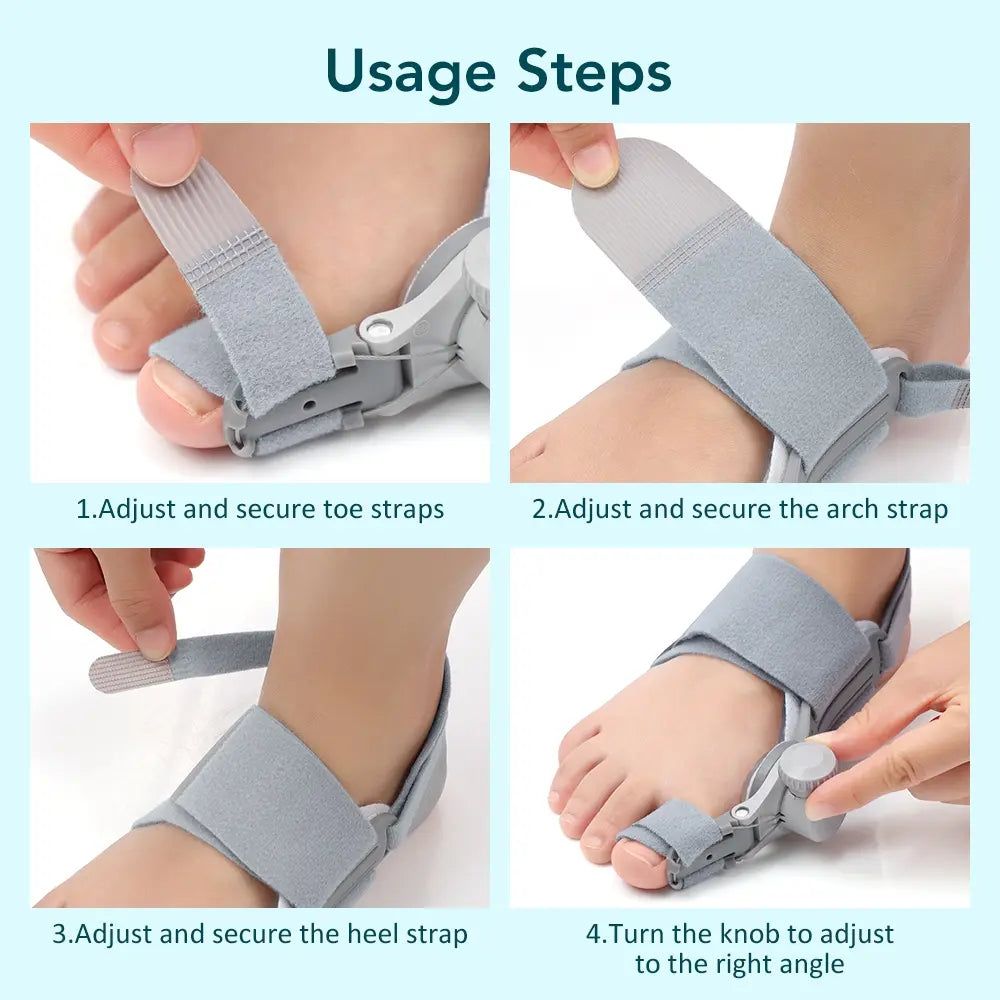 Adjustable Gray Big Toe Support Brace with Dial and Secure Straps [YQT:AS-261010-004:953eac6bb6a0786c]