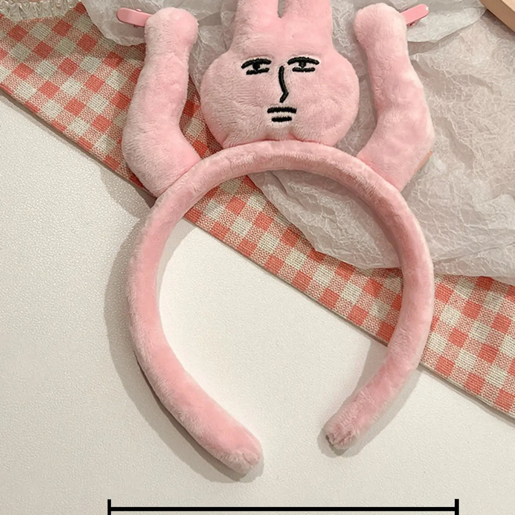 Cute Cartoon Mouse and Rabbit Plush Headbands with Decorative Hair Clips [YQT:AS-261011-001:9acd021ec5ad46c2]