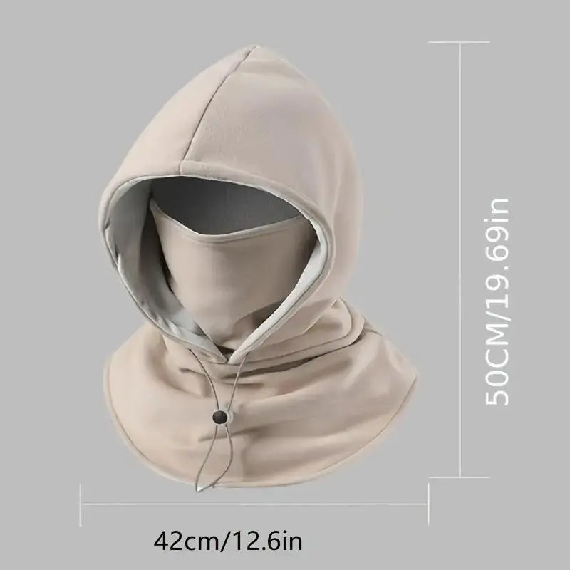 Two Piece Hooded Face Mask and Neck Cover Set with Adjustable Drawstrings [YQT:AS-261009-001:b246ecf2f51d3c89]