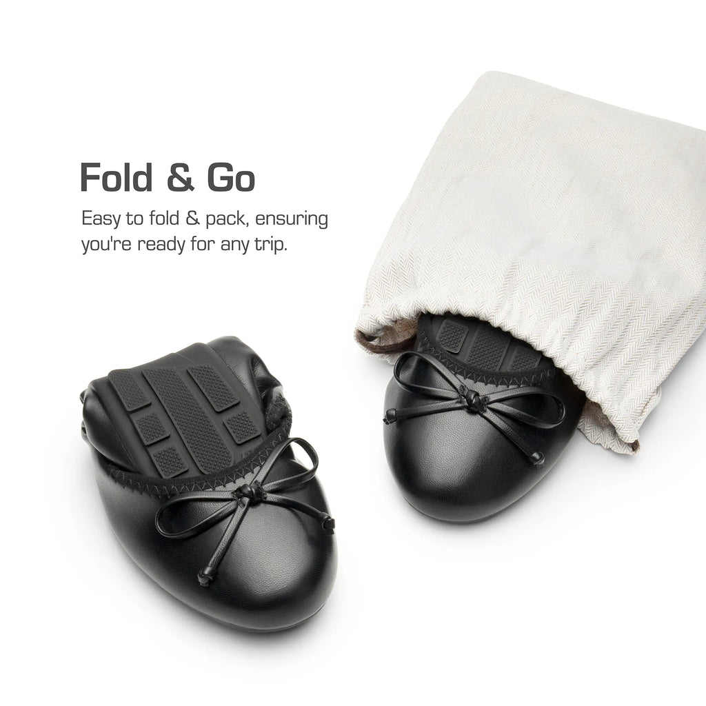 Women's Foldable Ballet Flats with Bow Detail and Round Toe [YQT:ULO-260917-005:8c3883c53236aa8d]