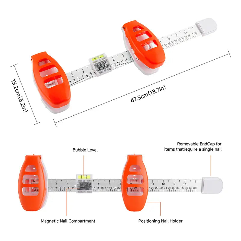 Adjustable Picture Hanging Tool with Bubble Level and Inch and Centimeter Ruler [YQT:AS-261006-009:1615ee387927ecda]