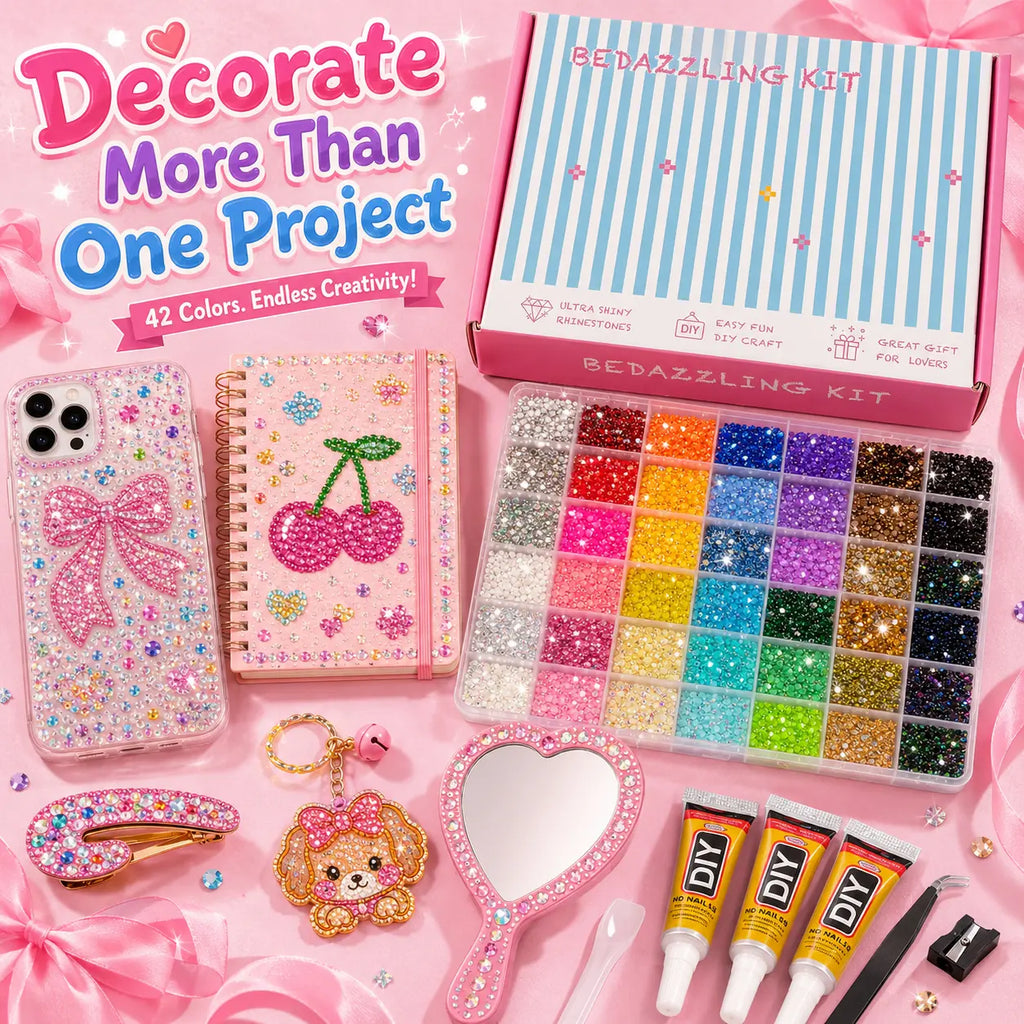 Round Glitter Rhinestone Bedazzling Kit for Nail Art and DIY Crafts [YQT:ULO-260920-004:54708980a390e7ff]