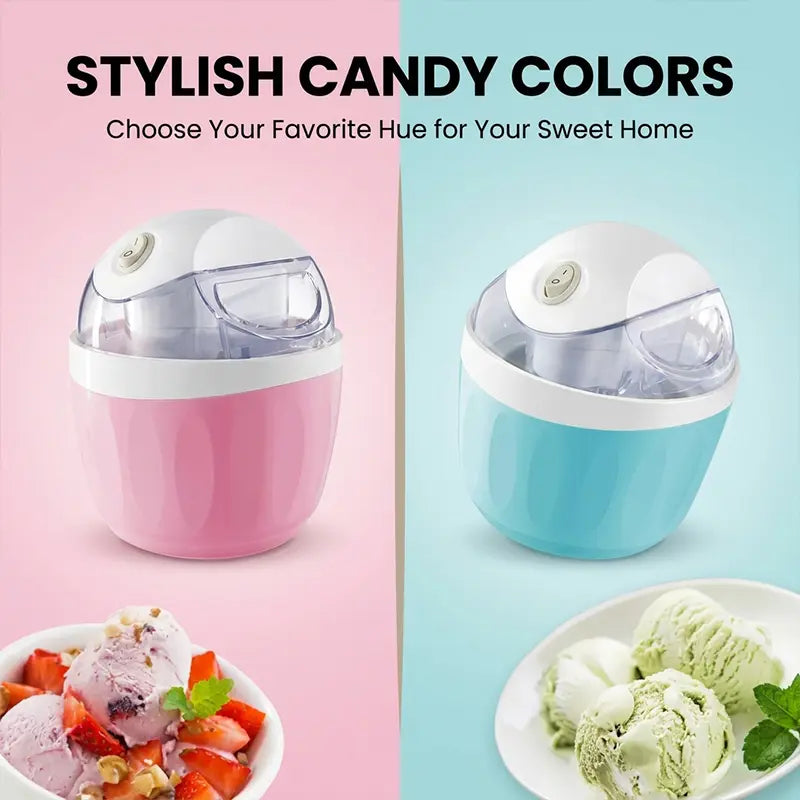 Mini Electric Ice Cream Maker with One-Touch Operation in Pastel Colors [YQT:AS-261004-001:bb19b09a8d73413d]