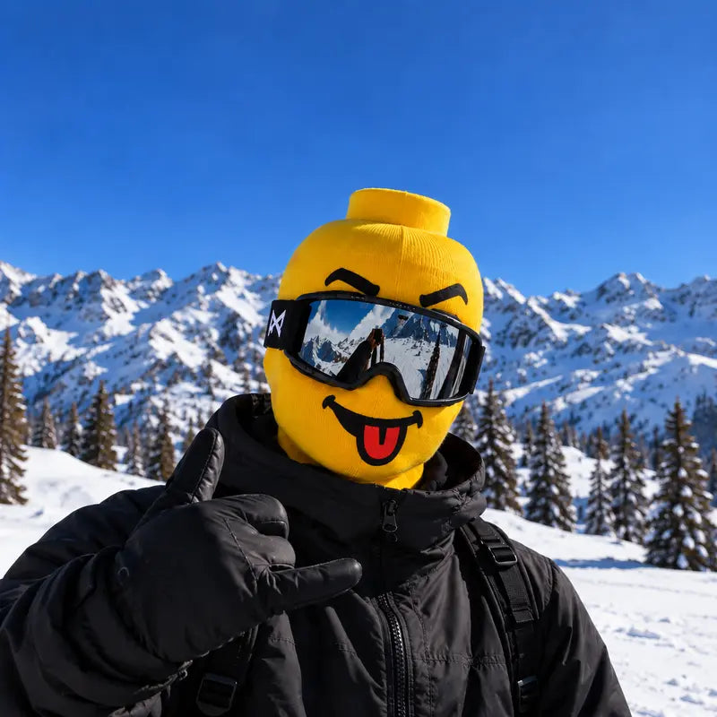 Funny Yellow Cartoon Face Ski Mask Balaclava with Playful Expression Designs [YQT:AS-261010-002:a56e59936667ce77]