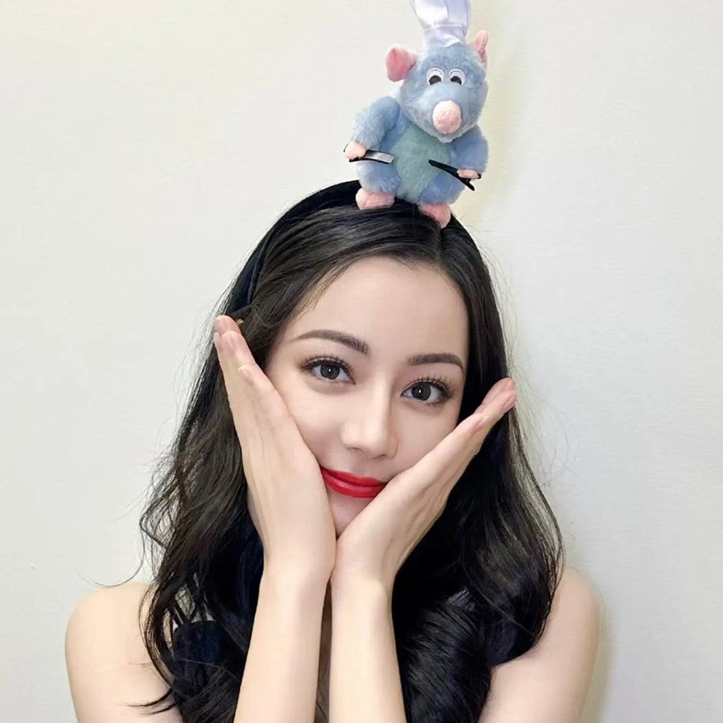 Cute Cartoon Mouse and Rabbit Plush Headbands with Decorative Hair Clips [YQT:AS-261011-001:59e7c4709706eb66]
