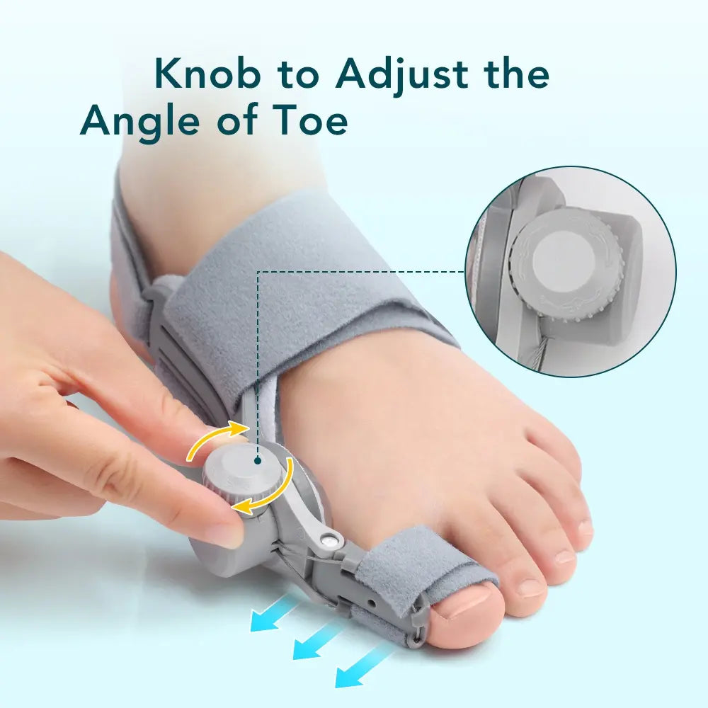 Adjustable Gray Big Toe Support Brace with Dial and Secure Straps [YQT:AS-261010-004:650176c332cdde8b]