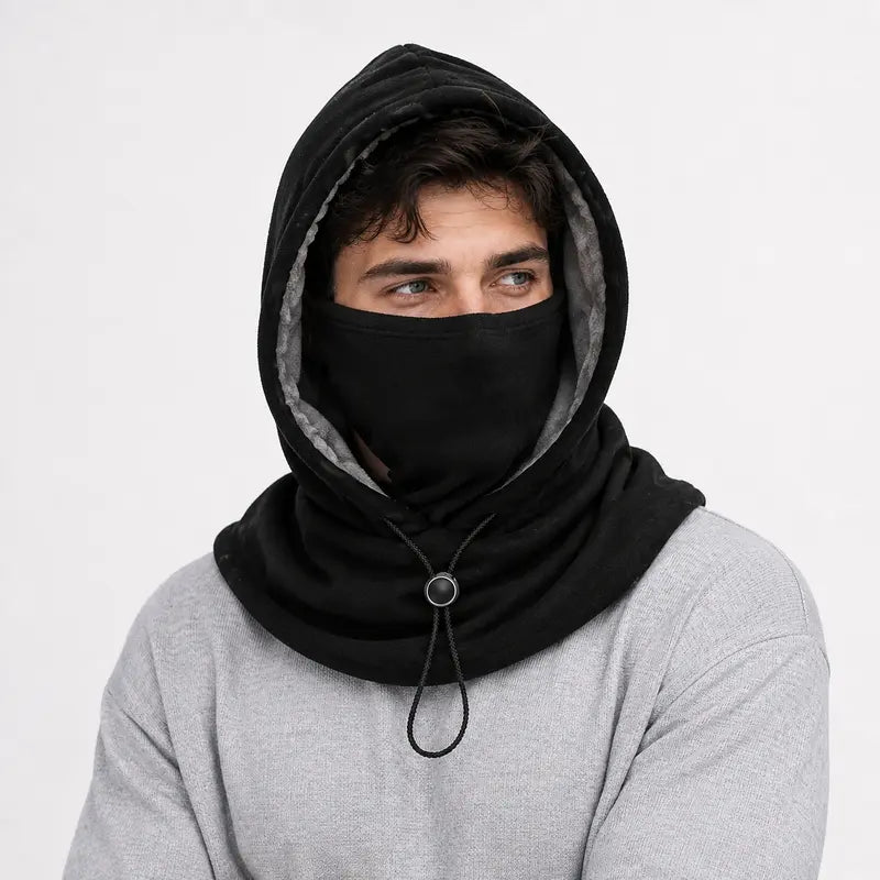 Two Piece Hooded Face Mask and Neck Cover Set with Adjustable Drawstrings [YQT:AS-261009-001:f5b1f7fcf6aad8c9]