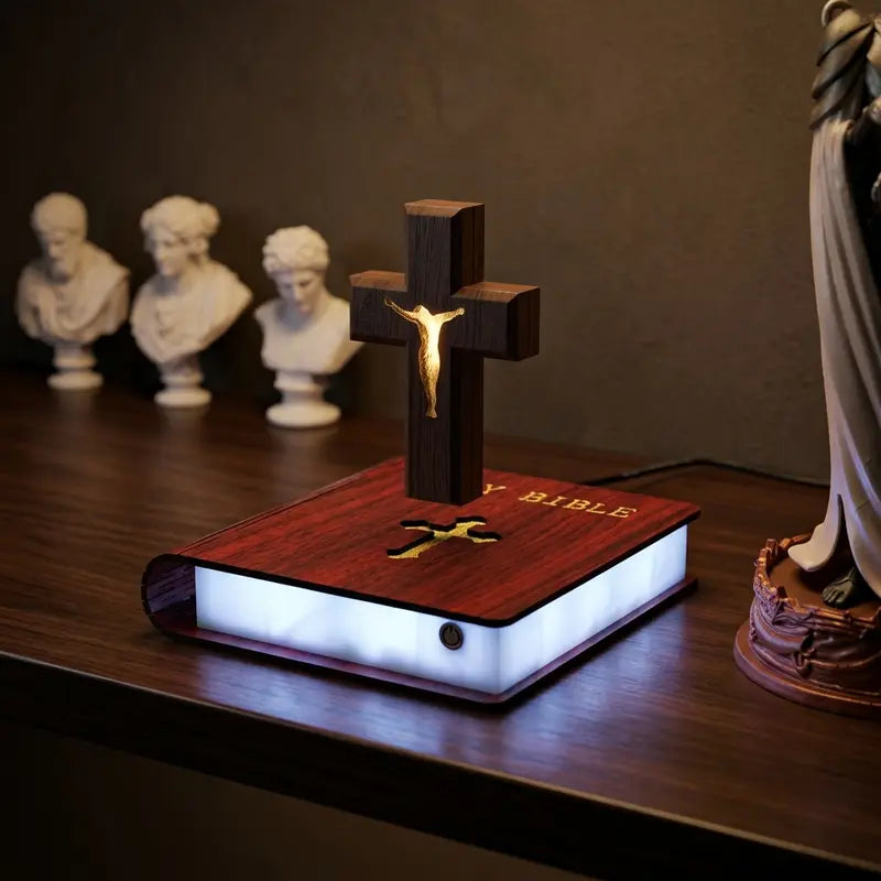 Floating Cross LED Decorative Light with Bible Style or Starry Base [YQT:AS-261004-010:160c6e5ff94b40af]