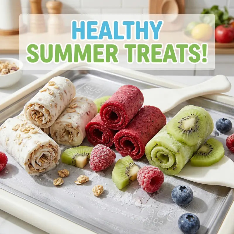 White Rolled Ice Cream Maker Tray with Two Scrapers for DIY Frozen Treats [YQT:AS-261004-004:c4d62529b8c23bd5]