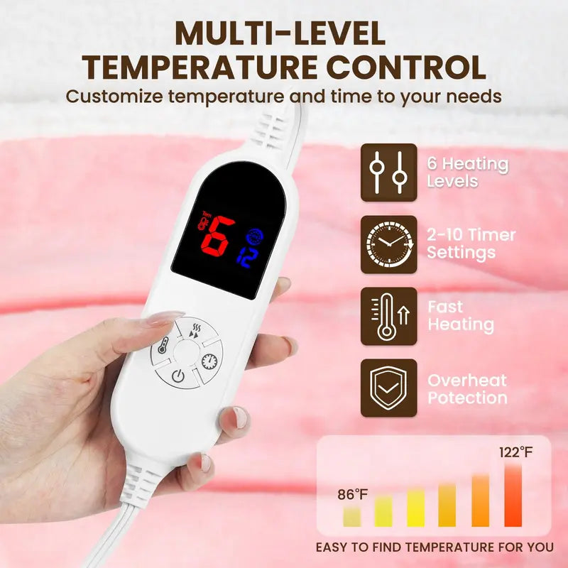 Wearable Heated Blanket Robe with Sleeves, Pockets and Soft White Lining [YQT:AS-261004-007:b1b0ca2c7c2d6c12]