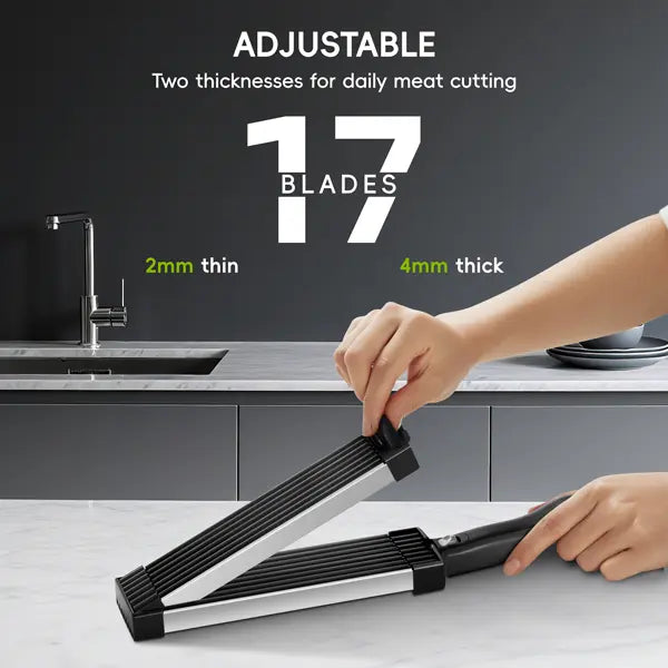 Manual Tabletop Meat Slicer with Adjustable Multi-Blade Cutter and Handle [YQT:AS-261004-006:f9fa2be4122d39a3]