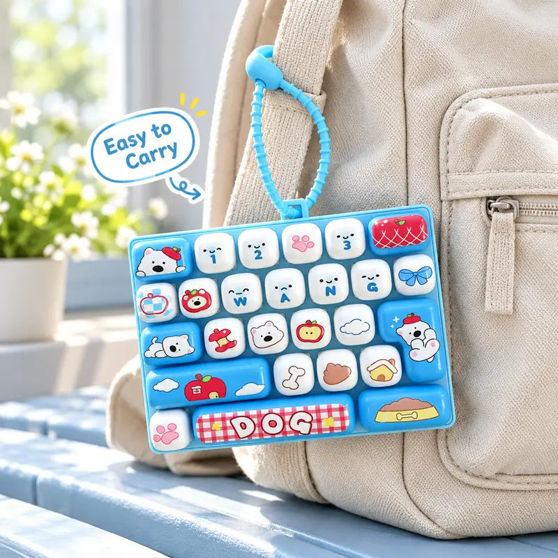 26-Key Mini Fidget Keyboard Keychain with Colorful Animal and Cartoon Designs [YQT:AS-261010-001:375cf21685be557b]