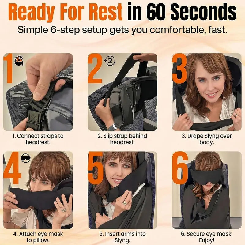 Airplane Travel Sleep Support Set with Eye Mask and Body Sling [YQT:AS-261006-003:e11e952eb4ce5f95]