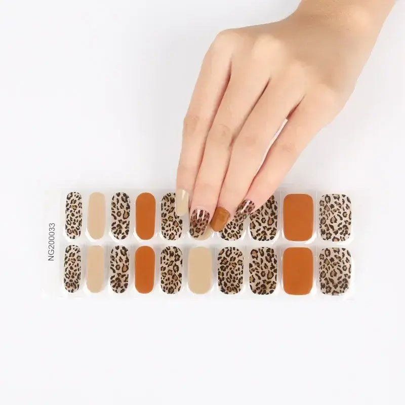 Semi-Cured Gel Nail Wraps in Solid Colors, Glitter and Patterned Designs [YQT:AS-261008-003:30beec29e11ddc41]