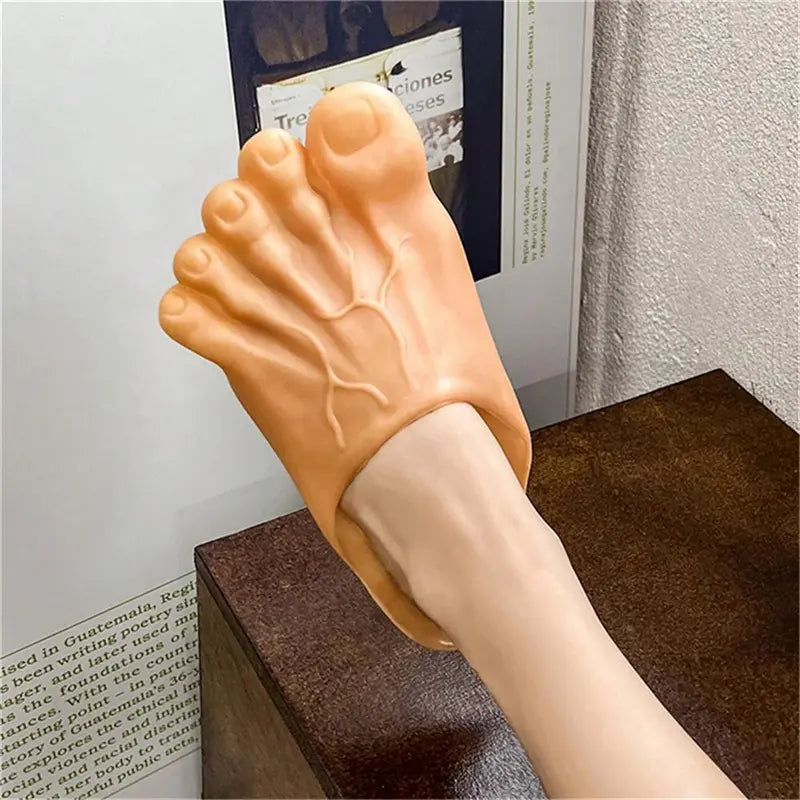 Novelty Foot Shaped Slide Sandals with Sculpted Toes and Vein Details [YQT:AS-261012-001:c3a8abef0a0f045b]