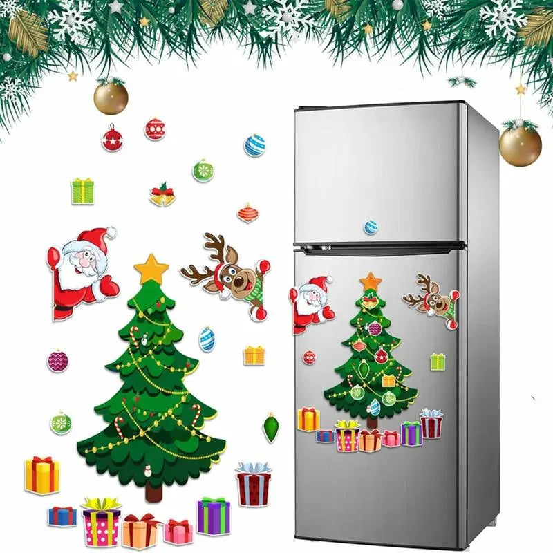 Christmas Refrigerator Magnets with Santa, Reindeer, Ornaments and Gift Designs [YQT:AS-261009-003:69441f8c405df83b]