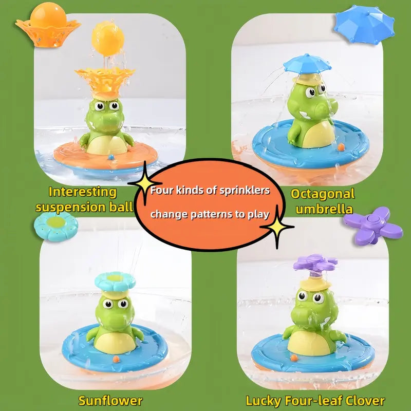 Floating Crocodile Bath Toy with Colorful Lights and Four Sprinkler Designs [YQT:AS-261008-008:756e52afef164955]