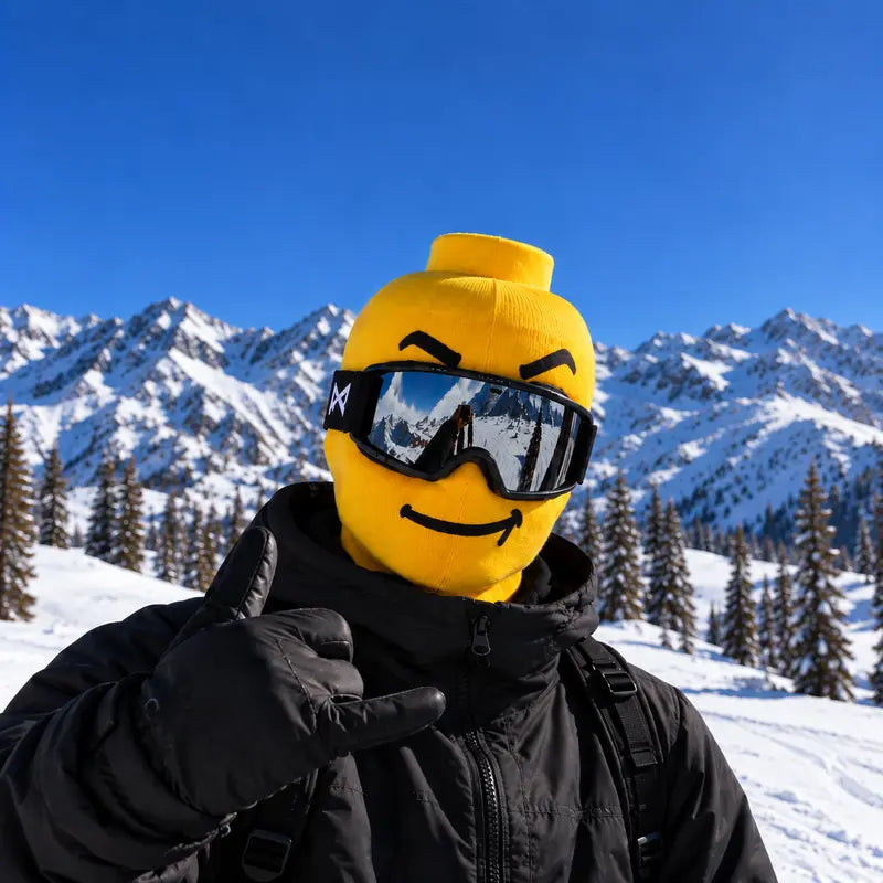 Funny Yellow Cartoon Face Ski Mask Balaclava with Playful Expression Designs [YQT:AS-261010-002:4005e833817fcf45]