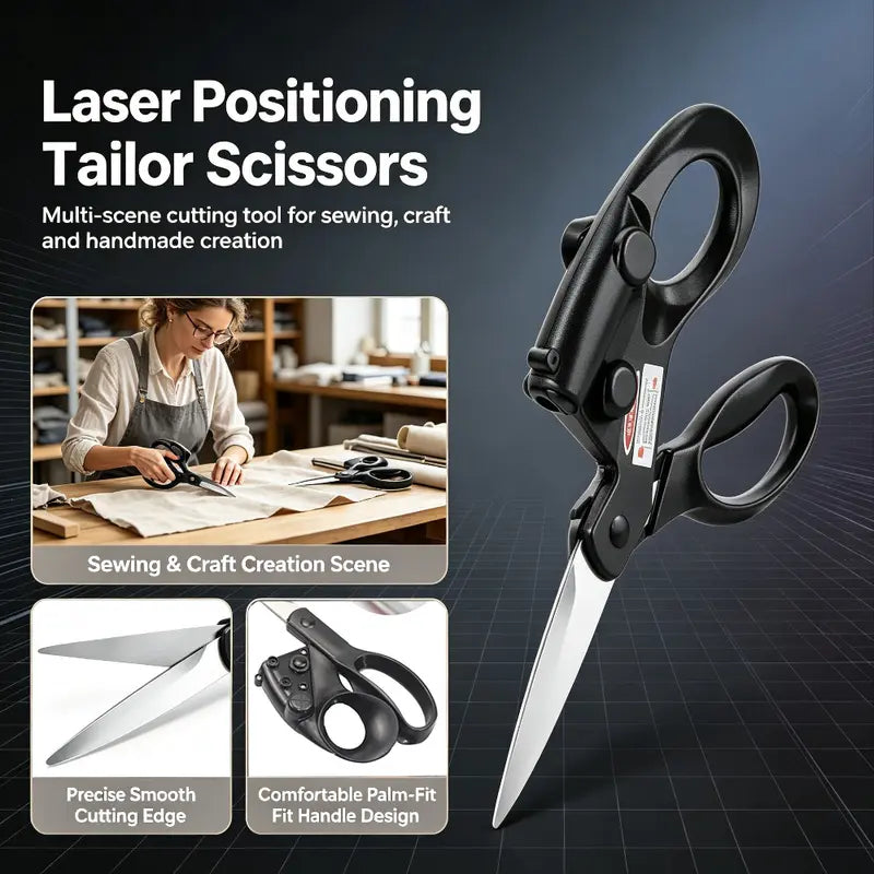 Laser Guide Tailor Scissors with Stainless Steel Blades for Sewing and Crafts [YQT:AS-260929-001:c7c45cae327d01f1]
