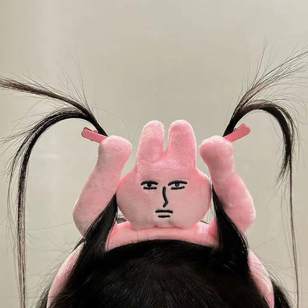 Cute Cartoon Mouse and Rabbit Plush Headbands with Decorative Hair Clips [YQT:AS-261011-001:37d119a414ce8847]