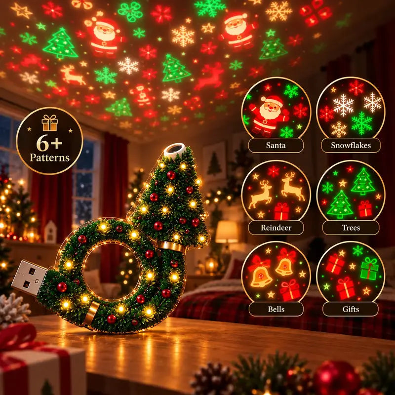 Christmas Tree and Wreath USB LED Projector Night Light with Holiday Patterns [YQT:AS-261004-003:f4f2ea88a4b6d24a]