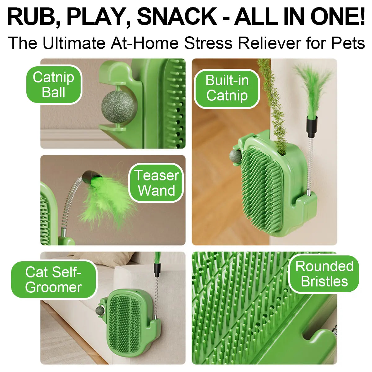 Cactus Cat Self-Grooming Brush with Catnip Ball and Feather Teaser [YQT:ULO-260921-003:23ebab82ff5a8239]
