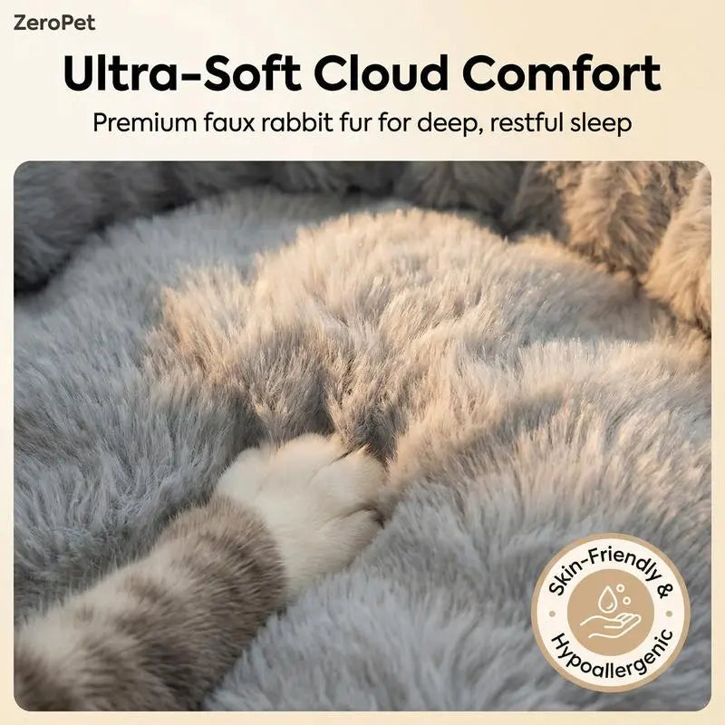 Gray Clamp-On Cat Bed with Soft Plush Lining and Removable Cover [YQT:AS-260926-001:c51ea134e53e1865]