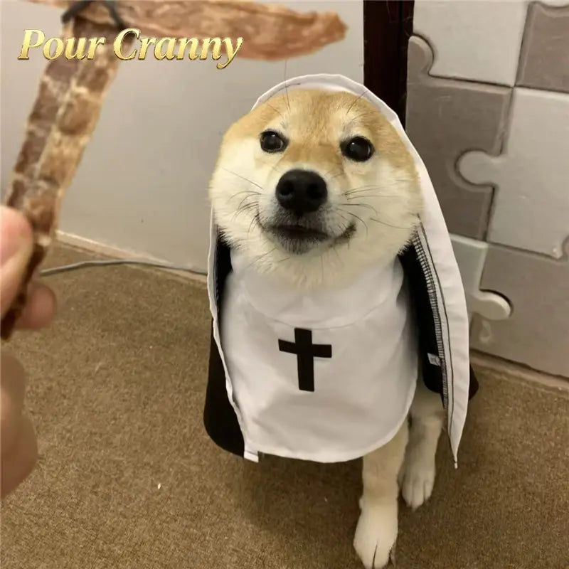 Black and White Hooded Nun Costume for Cats and Small to Medium Dogs [YQT:AS-261006-002:626003dfc3c7c603]