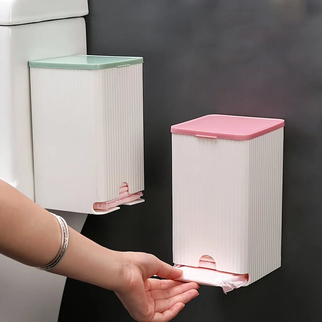 Wall-Mounted Sanitary Napkin Storage Box with Pastel Lid and Bottom Opening [YQT:AS-261008-006:e696a462e230bc57]