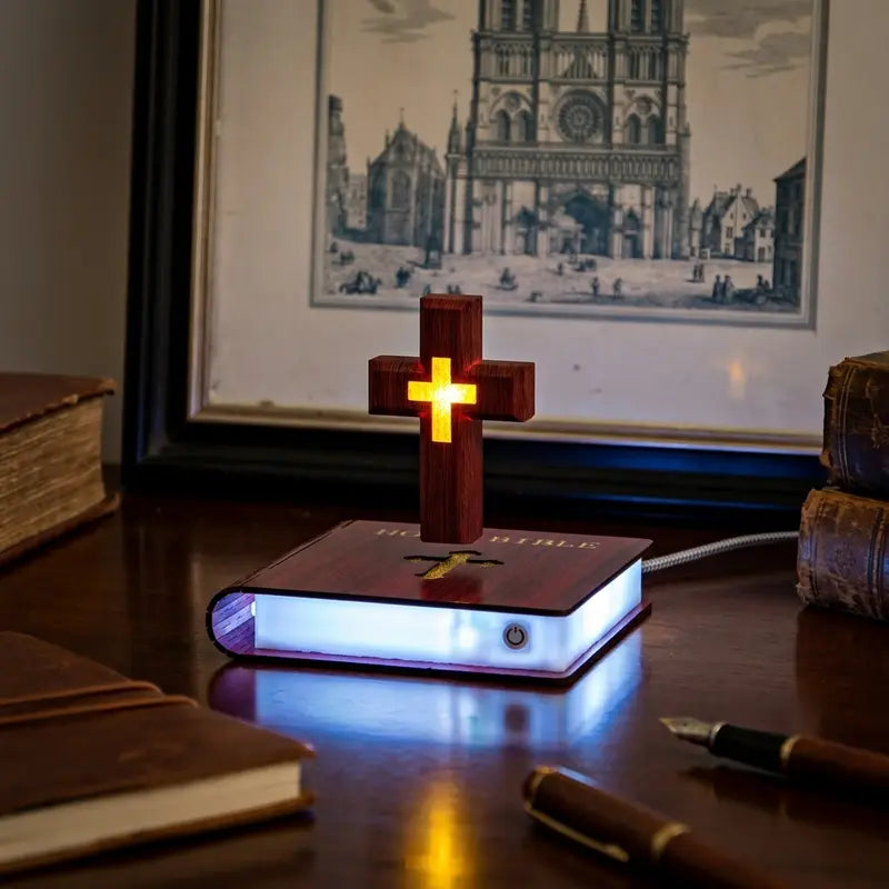 Floating Cross LED Decorative Light with Bible Style or Starry Base [YQT:AS-261004-010:95fa9e4a40efceaa]