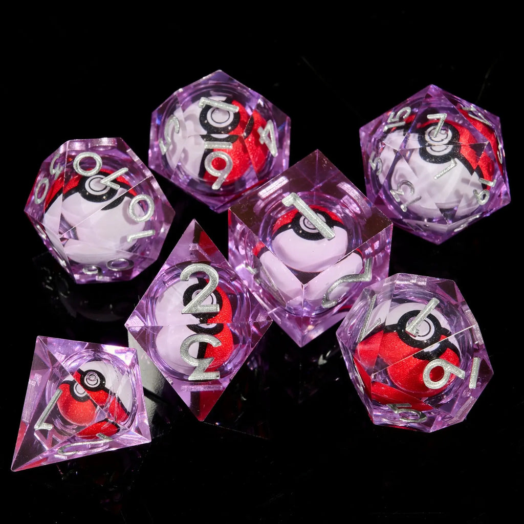 7-Piece Polyhedral Dice Set with Red and White Ball Cores [YQT:AS-261012-002:06e4e7bd6780b9e1]