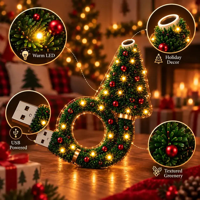 Christmas Tree and Wreath USB LED Projector Night Light with Holiday Patterns [YQT:AS-261004-003:494470e07ac13e14]